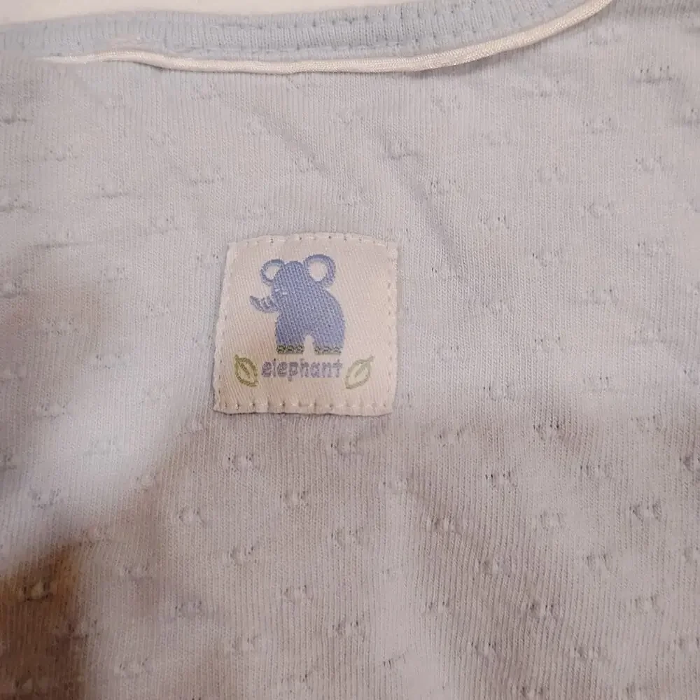 VTG McBaby Infant 0-3 Baby Blue Embroidered Button Up Shirt Lion Elephant Zebra
